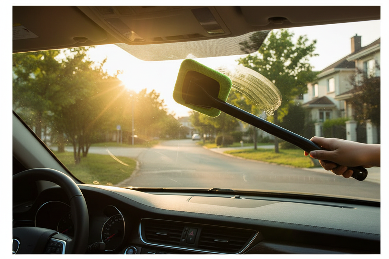 Car Windshield Cleaner Creative Hero Image