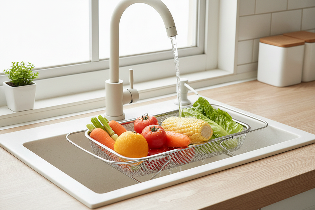 Stainless Steel Sink Strainer Basket Hero Image